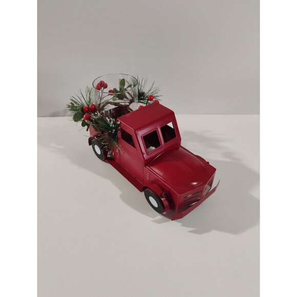 Holiday Time Christmas Farm Truck Hurricane Candle Holder, Red New - Picture 8 of 16